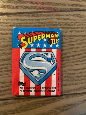 1983 Topps SUPERMAN III (DC Comics) - 1 Sealed Wax Pack (10 cards/1 sticker) - Image 1 of 2