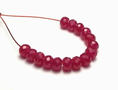 15 cuentas de rondelle facetadas de rubí de 5 mm AAA NATURAL 15 cttw Foto 1 de 2
