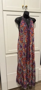 India Boutique Vibrant Multicolor Halter Maxi Dress - Picture 1 of 10