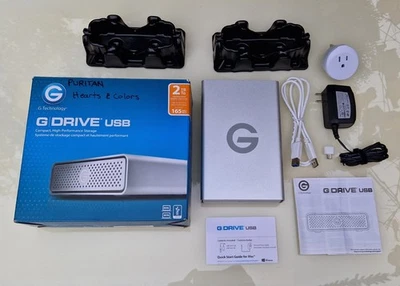 G-Technology G-DRIVE 2TB Premium External Hard Drive USB 3.0 + PSU + USB-C - Image 1 of 4