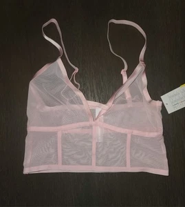 NEW PINK AUDEN UNLINED LONG LINE BRALETTE SIZE S - Picture 1 of 3