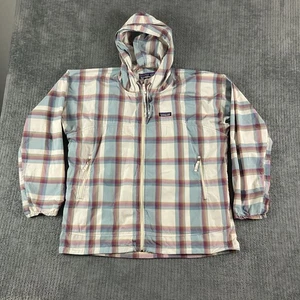 Patagonia Lightweight Jacket Mens Extra Large First Sun Hooded Full Zip Plaid - Picture 1 of 11