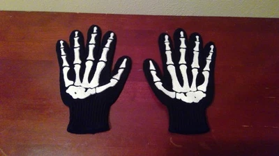 Disfraz Halloween Guantes Esqueleto Grandes Muy Buen Estado Foto 1 de 2