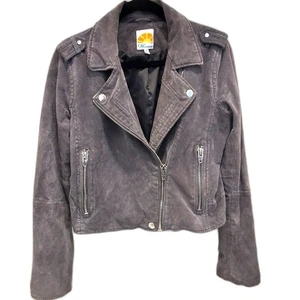 C & C California Gray Suede Moto Jacket - Size Large - Picture 1 of 7