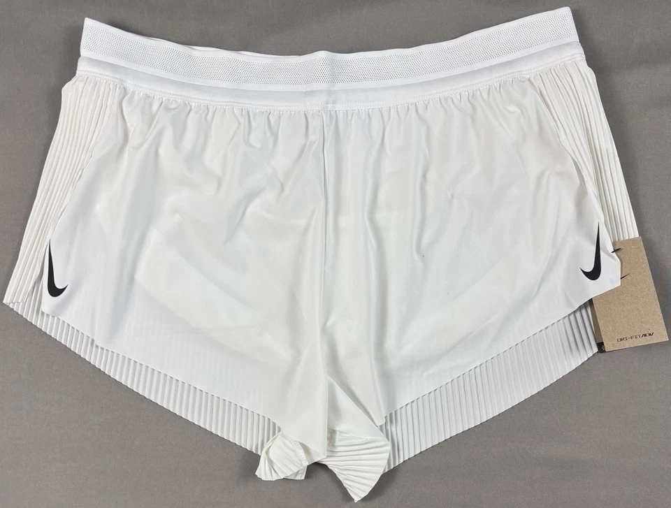 Nike Dri-Fit ADV Aeroswift 3" Running Shorts Womens Size Large White FN2328-100