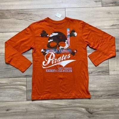 The Children’s Place Boys Long Sleeve Crew Neck Skull Crossbones T-Shirt Large - Image 1 of 4