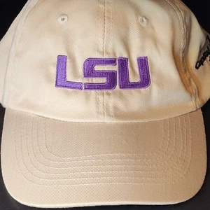 Cappello LSU Tigers Khaki con viola Capital One regolabile berretto a sfera PULITO - Foto 1 di 7