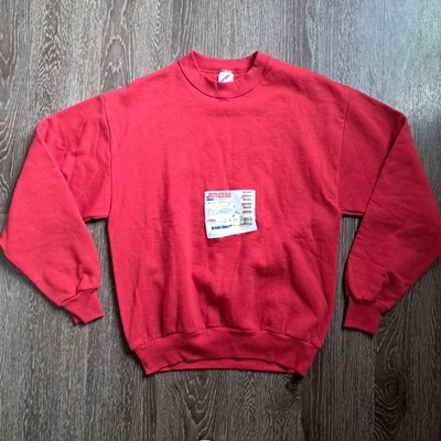 Vintage 90s Jerzees Deadstock Pullover Red Sweater Adult Unisex Medium NWT - Image 1 of 4