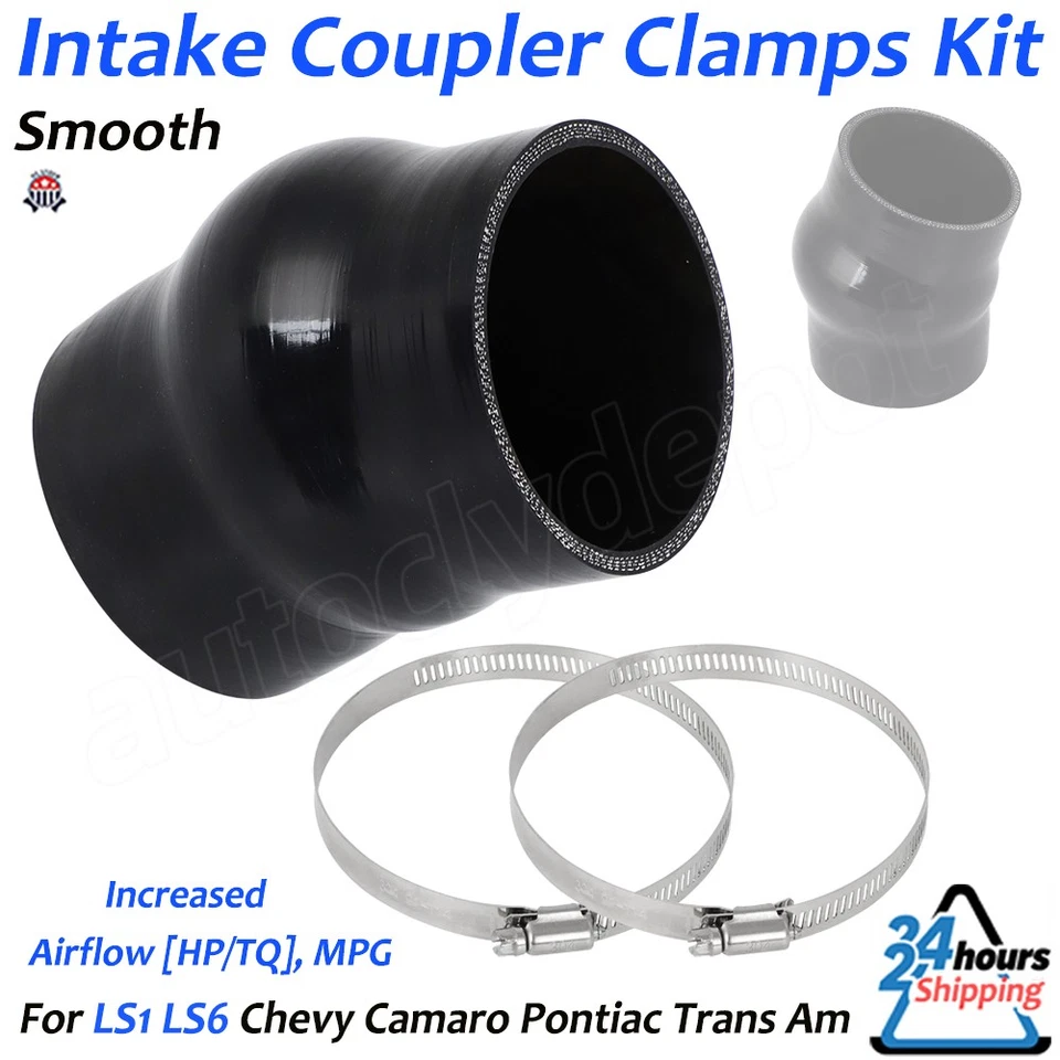 For LS1 LS6 Chevy Camaro Pontiac Trans Am Fbody Smooth Bellow Intake Coupler Kit Foto 1 de 4