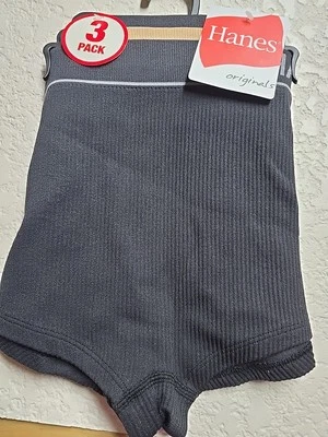 HANES ORIGINALES BOYSHORTS BRAGAS ACANALADAS, PAQUETE CÓMODO CINTURA 3 NUEVO CON ETIQUETAS TALLA XL Foto 1 de 4