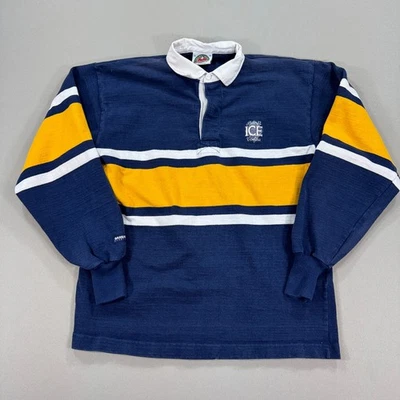 Vintage Barbarian Rugby Wear Shirt Rams / Ice Men's Blue Striped Made In Canada Foto 1 de 2