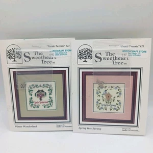 The Sweetheart Tree Teenie Tweenie Lot Of 2  Cross Stitch Patterns W/charms  - Picture 1 of 11