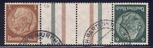 Germany - 1937-1939 ZdMiNr KZ 27.1, 3pf+Z+Z+6pf Hindenburg, gutter strip - Picture 1 of 1