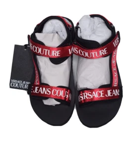Versace Jeans Couture Men’s Beach Sandals Black/Red Size 8.5 MSRP $175 - Picture 1 of 11