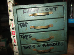 Vintage Metal Industrial Factory Bolt Small Parts Storage Bin Cabinet 4 Drawer