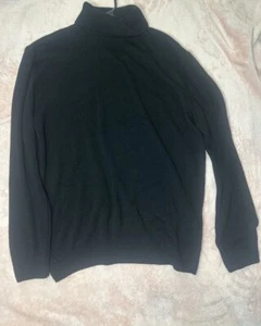 Boohoo Man Black Ribbed Turtleneck Sweater S - Picture 1 of 5