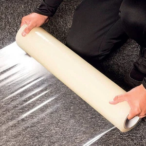 10-150M Carpet Protector Roll Self Adhesive Clear Film Floor Paint Dust Film - Picture 1 of 16