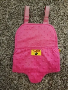 Build A Bear Pink Velour Backpack Animal Plush Baby Carrier Adjustable Straps - Picture 1 of 4