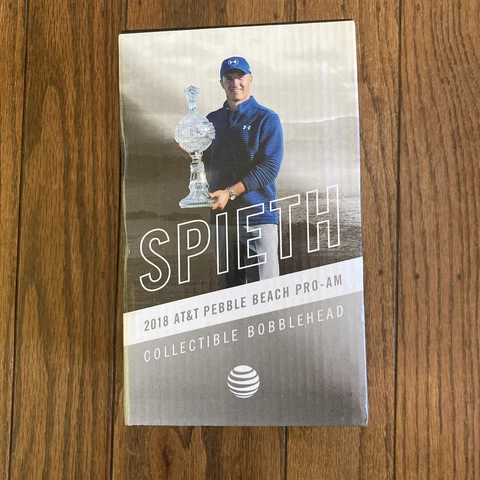 JORDAN SPIETH BOBBLEHEAD 2018 2017 AT&T PEBBLE BEACH Pro-Am Collectible w/Box Cover