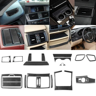 For BMW X3 F25 X4 F26 2011-2017 Carbon Fiber Full Interior Kit Cover Trim 25Pcs - Image 1 of 4