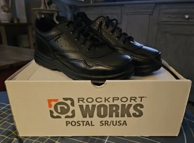 ROCKPORT WORKS WOMENS BLACK LEATHER ATHLETIC SHOES 8.5 W - Image 1 of 4
