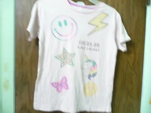 GIRLS PINK SIZE 10-12 WONDER NATION WITH ASSORTED PICTURES ON IT - Picture 1 of 2