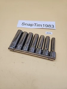 Snap-On Tools 1/2" DRIVE 17,16,15,14,13,12,11mm 6 POINT DEEP SOCKET Set 7ea - Foto 1 di 6
