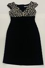 Ladies size 10 ANTHEA CRAWFORD Black Formal / Work Decorative Stretch Dress VGC