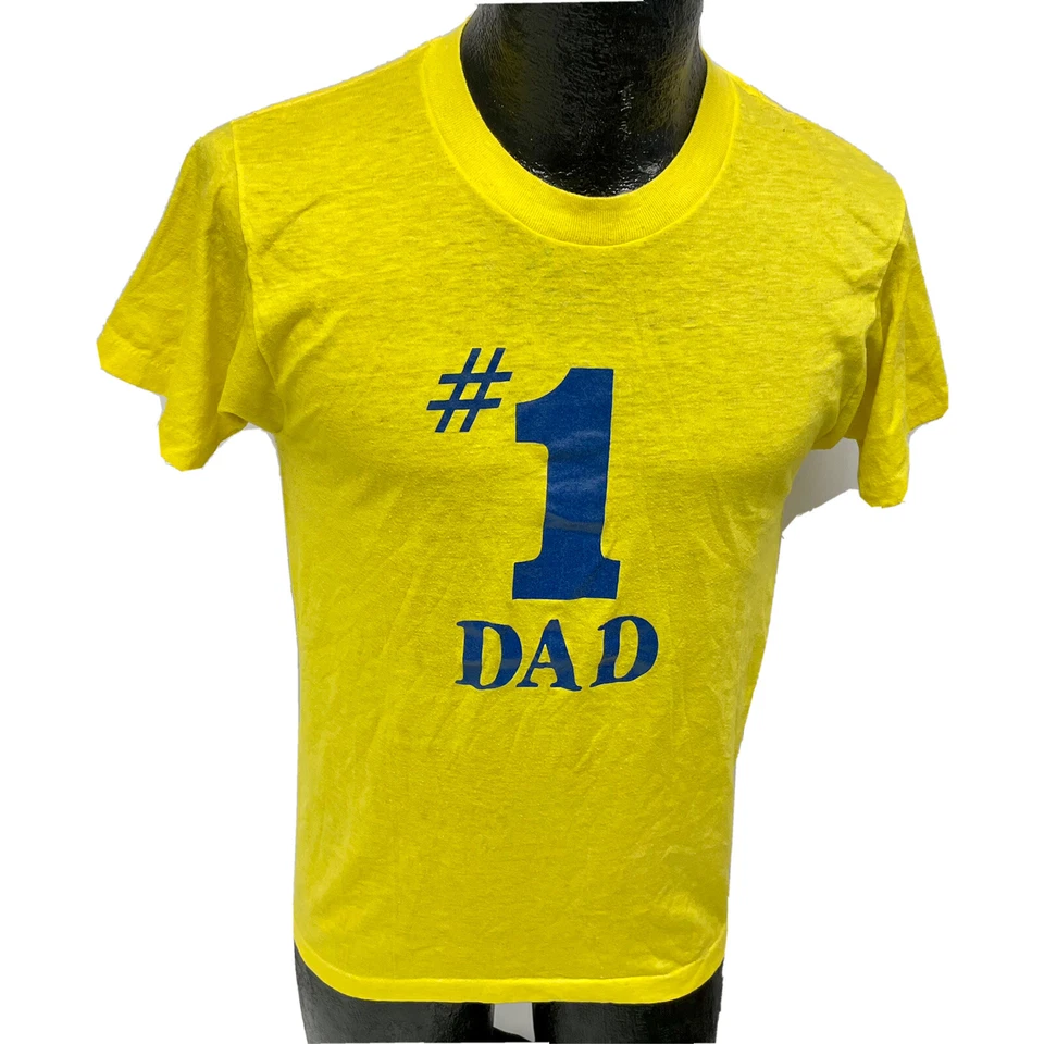Camiseta De Colección Años 70 80 Pantalla Estrellas Azul #1 PAPÁ Ultra Delgada 50/50 Día del Padre Foto 1 de 4