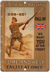 South Australians Vintage War Poster Art 12" x 9" Reproduction Metal Sign M109 - Picture 1 of 1