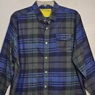Descendants Of Theives By Dres Ladro Mens Xl Button Up Blue Green Plaid Stretch