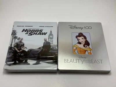 EMPTY/DAMAGED Beauty & the Beast Disney  Hobbs & Shaw Steelbook Lot of 2 READ Foto 1 de 4