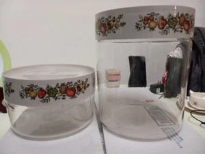 Vtg Pyrex Lot of 2 Bowls See 'n Store Spice of Life Glass Storage cannisters EUC - Picture 1 of 6