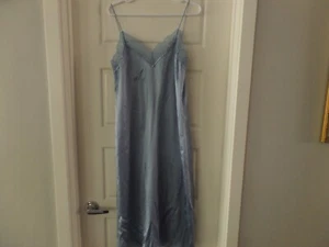NWT SEZANE Nassima Midi dress w/thin straps Scalloped lace blue, sz 38 US 6 - Picture 1 of 7