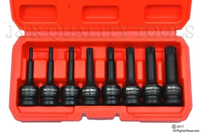 8 PC 1/2" DRIVE DR XZN TRIPLE SQUARE SPLINE X-LONG SOCKET WRENCH TOOL SET - Image 1 of 4