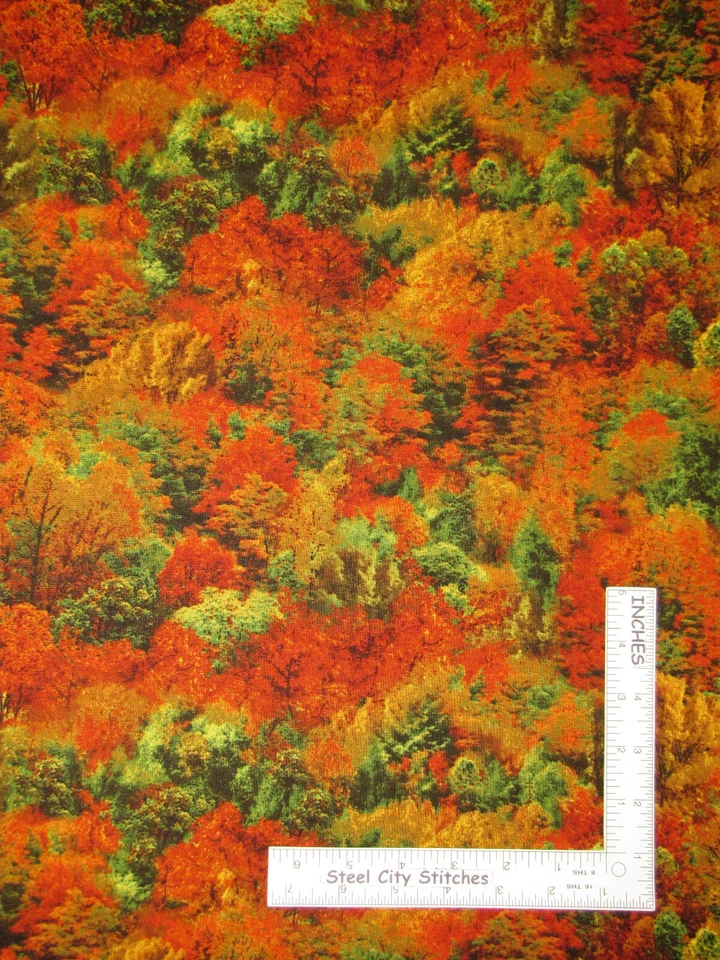 Autumn Fall Foliage Fabric By The Yard Trees Cotton Timeless Treasures C7815 - Image 1 of 1