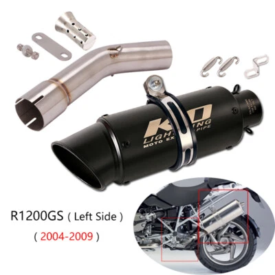 Tubo de escape tubo de enlace medio 51 mm silenciador izquierdo DB Killer para BMW R1200GS 2004-2009 Foto 1 de 4
