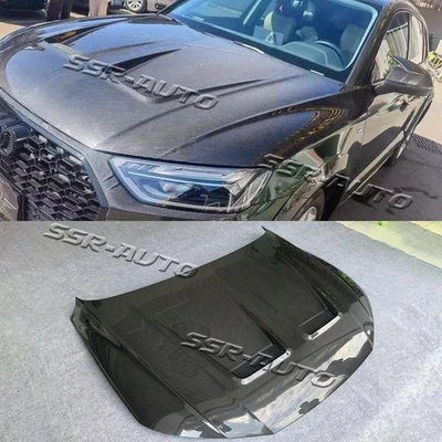 For Audi Q5 SQ5 2021-2025 Dry Carbon Fiber Front Hood Vented Bonnet Cover - Image 1 of 4
