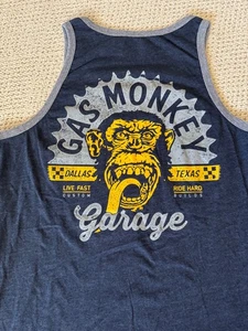 GAS MONKEY Garage Dallas Texas Men's Tank top Shirt Blue M - Picture 1 of 3