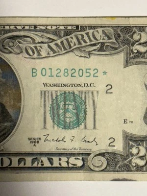 1988 A 20 Dollar Star Note $20 Small Face Bill B01282052* New York District - Image 1 of 4