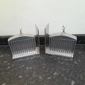 ROLLS ROYCE TYPE ALUMINIUM RADIATOR GRILL BOOK ENDS - Picture 1 of 9