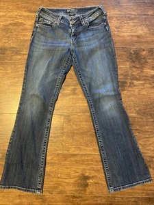 Pantalones de mezclilla plateados Suki para mujer talla 30x30 corte boot tiro bajo - Imagen 1 de 7