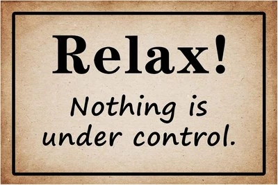 Cartel retro divertido carteles de metal de hojalata de oficina decoración de pared vintage, relaja nada eres tú Foto 1 de 4