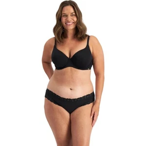 6 x Womens Jockey Parisienne Cotton Bikini Underwear Black - Picture 1 of 4
