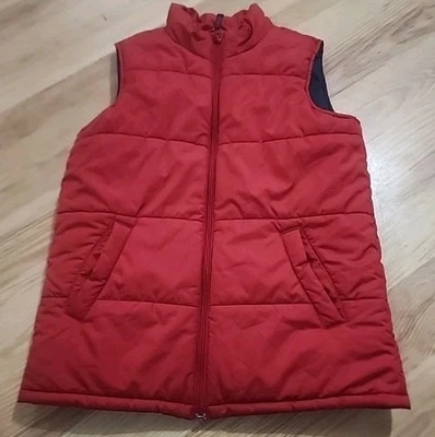 Chaleco acolchado Lands' End Boys talla mediana 10-12 rojo cálido vacaciones Navidad imagen Foto 1 de 4