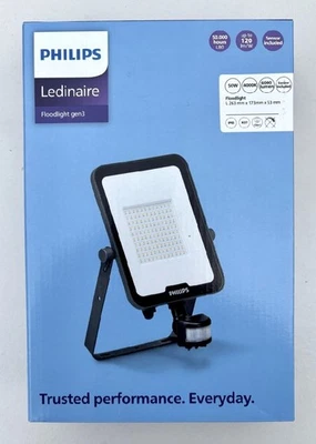 PHILIPS LEDINAIRE GEN 3 50W PIR SENSOR LED FLOODLIGHT  4000K - 6000lm - BVP164 - Image 1 of 4
