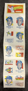 1971 TOPPS BASEBALL TATTOOS SHEET NO. 6 HARMON KILLEBREW APARICIO VG - Picture 1 of 7