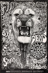 BG-134 Grateful Dead, Santana 1968 Fillmore West 12"x18" Poster - Picture 1 of 1