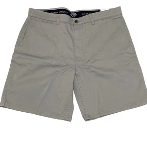 St John’s Bay Men’s Size 42 Straight Fit Super Stretch Grey Flat Front Shorts - Imagen 1 de 7