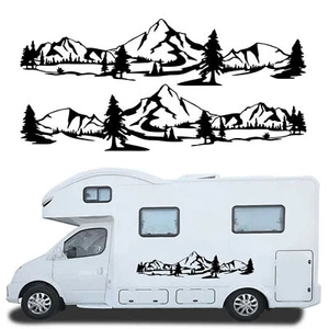 Carrocería de auto Bosque Montaña Gráfico Adhesivos Calcomanía Borde para cámper RV Remolque Camión - Imagen 1 de 5